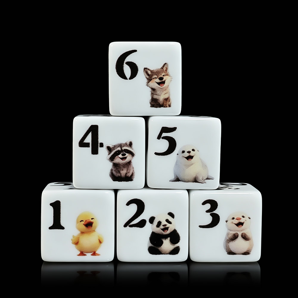 Gaming Accessories Cute - 12 stuks 16MM D6 Acryl Bedrukte